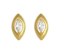 QTANZIQI Orecchini Lllunimon con zirconi cubici, Orecchini a Bottone in Rame con zirconi Geometrici sabbiati placcati in Oro 18 carati, da Indossare Ogni Giorno, Regalo per Le Donne