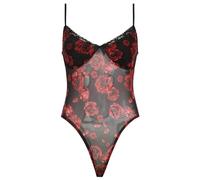 QTANZIQI Party Club Floral Bodysuit Women Nightwear Gothic Clothes Female Lace Up Lace Mesh Sheer Body Suit Vest Top Beachwear