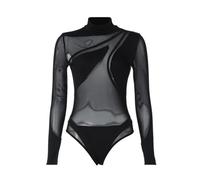 QTANZIQI Patchwork Bodysuit Lingerie See Through Body Feminino Long Sleeve Tops Women One-Pieces Rave Outfit Lenceria Tranparente