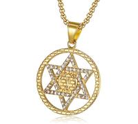 QTANZIQI Reaper Scythe Exagram Star of David Pendants Collane Colore in Acciaio Inossidabile Hip Hop Bling geli e Gioielli