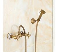 QTANZIQI Rubinetti Bidet antichi valori bagni in Ottone Doccia a spruzzo a pentola per ugello Spray Toilette Calde e Fredde asciugacapelli rubinetti da Bagno rubinetti da Bagno Rossi