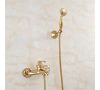 QTANZIQI Rubinetti da Vasca da Bagno Mixer Caldo e Freddo Rubinetto Bagno Antico Semplice Rubinetto Triplo Doccia in Stile retrò, n