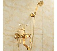 QTANZIQI Rubinetti da Vasca da Bagno Mixer Caldo e Freddo Rubinetto Bagno Antico Semplice Rubinetto Triplo Doccia in Stile retrò, g