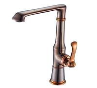 QTANZIQI Rubinetti per Vasca da Cucina Rubinetto per lavabo monocomando in Ottone Massiccio Rubinetto per lavabo ad Arco Alto Girevole a 360 °, Miscelatore Acqua Calda e Fredda