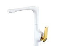 QTANZIQI Rubinetto da Cucina Bianco, Rubinetto per lavello da Cucina monoforo Commerciale, Miscelatore monocomando per Esterno Caldo Freddo, aeratore per Rubinetto da Cucina per Cucina, Esterno,