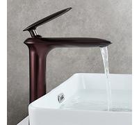 QTANZIQI Rubinetto del Bagno - Miscelatore monocomando in Ottone Massiccio, Controllo dell'Acqua Calda e Fredda, Tubo di Alimentazione da 1/2", lavello Elegante per la Cucina Domestica