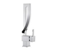 QTANZIQI Rubinetto Miscelatore per lavabo da Bagno, Girevole a 360°, Leva Singola per Acqua Calda/Fredda, Finitura cromata, Tubi Standard Britannici, Ideale per lavandino del Bagno