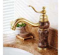 QTANZIQI Rubinetto per lavabo Antico con Controllo dell'Acqua Calda e Fredda, Supporto a Foro Singolo per l'arredamento del Bagno Classico