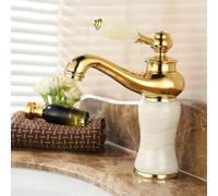 QTANZIQI Rubinetto per lavabo Antico con Controllo dell'Acqua Calda e Fredda, Supporto a Foro Singolo per l'arredamento del Bagno Classico