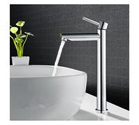 QTANZIQI Rubinetto per lavabo Cromato Rubinetto per lavabo monocomando Caldo e Freddo Stile Nord Europa Ottone Totale (Colore : Beccuccio Dritto)
