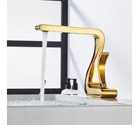 QTANZIQI Rubinetto per lavabo da Bagno in Oro Rubinetto per lavabo Nero Caldo e Freddo Rubinetto per lavabo Rubinetto per lavabo da Bagno Rubinetti per lavabo in Ottone (Colore : Gold)