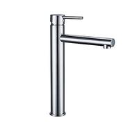 QTANZIQI Rubinetto per lavabo Recentemente Miscelatore per lavabo con Maniglia Singola in Ottone Massiccio Nero o Oro Spazzolato (Colore: 03063PC)