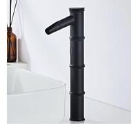 QTANZIQI Rubinetto per lavabo Senza Tocco Rubinetti per Bagno Vintage retrò Rubinetto Automatico per sensore a infrarossi Caldo e Freddo Non Regolabile, Nero, Medio
