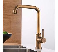 QTANZIQI Rubinetto per lavello da Cucina Antico Rame Argento Nero Miscelatore per Acqua Calda e Fredda Miscelatore per Cucina monoforo con Maniglia Singola 7, Nero (Colore : to Fake Something