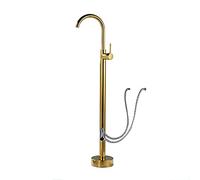 QTANZIQI Rubinetto per Vasca da Bagno AllCopper FreestandingRetro Beccuccio a 360° Maniglia Singola Miscelatore Caldo e ColMixer Rubinetto per Doccia con Montaggio a Pavimento per bagni alla ed