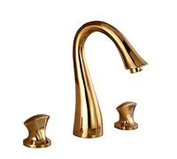 QTANZIQI Rubinetto per Vasca in Ottone a 3 foriRubinetto per lavabo retrò per Bagno Comodo lavabo da 12 cm Altezza Elegante Ele DH ry e Facile da installare