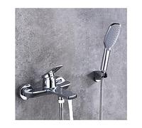 QTANZIQI Rubinetto per Vasca in Ottone WallMounteIl Set Doccia con Miscelatore a Maniglia Singola Include Tubo da 59" e Maniglia a 2 funzioniSoffione Doccia per l'esperienza del Bagno