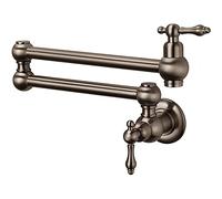 QTANZIQI Rubinetto riempitivo per Vaso a Parete Rubinetto riempitivo per Vaso in Ottone con Bracci oscillanti a Doppio snodo Rubinetto per Acqua Fredda da Cucina a 2 Maniglie,C(A)