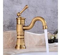 QTANZIQI Rubinetto Rubinetti per lavabo Rubinetto in Ottone Antico Bagno con Maniglia Singola Montaggio su Piattaforma Vintage Miscelatore per Vasca Calda e Fredda Rubinetto per Acqua Corto Antico