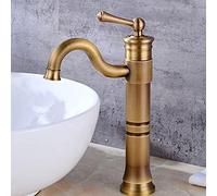 QTANZIQI Rubinetto Rubinetti per lavabo Rubinetto in Ottone Antico Bagno con Maniglia Singola Montaggio su Piattaforma Vintage Miscelatore per Vasca Calda e Fredda Rubinetto per Acqua Alto Antico