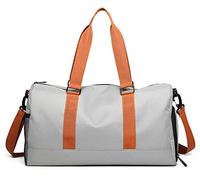QTANZIQI Sac de sport avec compartiment à chaussures et poche humide, grand sac de voyage pour homme, sac de week-end pour femme, sac étanche séparé sec et humide, gris