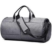 QTANZIQI Sac de sport avec poche humide et compartiment à chaussures, sac de voyage pour hommes et femmes, léger, résistant à l'eau, sac d'entraînement durable gris