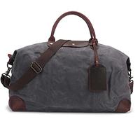 QTANZIQI Sac de voyage étanche pour hommes, sac de bagage en toile de grande capacité pour l'extérieur, sac polochon messager Portable gris foncé