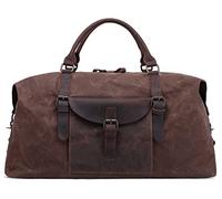 QTANZIQI Sac de voyage fourre-tout surdimensionné, fourre-tout en toile et cuir, sac à bandoulière unisexe, sac de week-end de cabine portable pour café