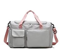 QTANZIQI Sac de voyage pour femme, sac de sport pour courte distance, sac de sport, une épaule, portable, séparation sèche et humide, sac de rangement de voyage, sac de sport gris