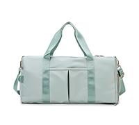 QTANZIQI Sac de voyage pour femmes et hommes, séparation sèche et humide des mains, sac de sport, peut définir un chariot, sac polochon de voyage, sac à bandoulière vert