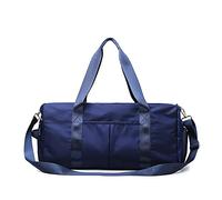 QTANZIQI Sac de voyage pour femmes et hommes, séparation sèche et humide des mains, sac de sport, peut définir un chariot, sac de voyage, sac à bandoulière bleu