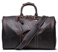 QTANZIQI Sac de voyage pour hommes, cuir véritable week-end voyage sport salle de sport fourre-tout loisirs bagage à main sac vintage unisexe rouge