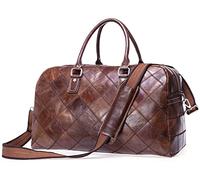 QTANZIQI Sac de voyage pour hommes Sacs de voyage en cuir pour hommes Sac de voyage portable Rétro première couche en peau de vache Sac de voyage de grande capacité Sac de bagages de loisirs