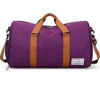 QTANZIQI Sac De Voyage Simple Et De Grande Capacité pour Courtes Distances, Sac À Bagages en Toile De Grande Capacité, Sac De Sport Polyvalent Hydrofuge Violet