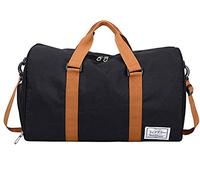 QTANZIQI Sac de voyage simple et de grande capacité pour courtes distances, sac à bagages en toile de grande capacité, sac de sport polyvalent hydrofuge noir