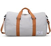 QTANZIQI Sac De Voyage Simple Et De Grande Capacité pour Courtes Distances, Sac À Bagages en Toile De Grande Capacité, Sac De Sport Polyvalent Hydrofuge Gris