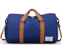QTANZIQI Sac De Voyage Simple Et De Grande Capacité pour Courtes Distances, Sac À Bagages en Toile De Grande Capacité, Sac De Gym Polyvalent Hydrofuge Bleu