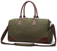 QTANZIQI Sac de voyage tendance, sac à main en toile, sac de week-end, sac de voyage, grand sac de nuit pour objets personnels, vert armée
