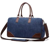 QTANZIQI Sac de voyage tendance, sac à main en toile, sac de week-end, sac de voyage, grand sac de nuit pour objets personnels, bleu foncé