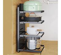 QTANZIQI Scaffale Multiuso, portaoggetti da Cucina allungabile, Vari Utensili per controsoffitti (Colore: Nero, Dimensioni 27x23x52 cm)