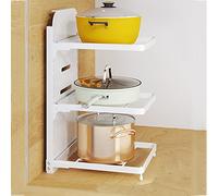 QTANZIQI Scaffale Multiuso, portaoggetti da Cucina allungabile, Vari Utensili per controsoffitti (Colore: Bianco, Dimensioni 27x23x43 cm)
