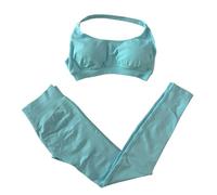 QTANZIQI SEAMEA SEAMENT SEAMENT Impatto Set Set 2 Pezzi 2 Pezzi Women Workout Shorts Shorts Leggings Set Halter Sports Bra Fitness