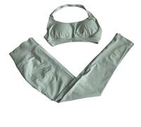 QTANZIQI SEAMEA SEAMENT SEAMENT Impatto Set Set 2 Pezzi 2 Pezzi Women Workout Shorts Shorts Leggings Set Halter Sports Bra Fitness