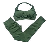 QTANZIQI SEAMEA SEAMENT SEAMENT Impatto Set Set 2 Pezzi 2 Pezzi Women Workout Shorts Shorts Leggings Set Halter Sports Bra Fitness