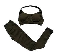 QTANZIQI SEAMEA SEAMENT SEAMENT Impatto Set Set 2 Pezzi 2 Pezzi Women Workout Shorts Shorts Leggings Set Halter Sports Bra Fitness