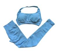 QTANZIQI SEAMEA SEAMENT SEAMENT Impatto Set Set 2 Pezzi 2 Pezzi Women Workout Shorts Shorts Leggings Set Halter Sports Bra Fitness