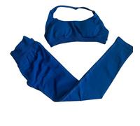 QTANZIQI SEAMEA SEAMENT SEAMENT Impatto Set Set 2 Pezzi 2 Pezzi Women Workout Shorts Shorts Leggings Set Halter Sports Bra Fitness