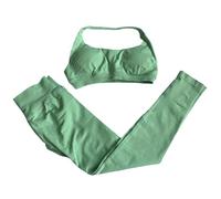 QTANZIQI SEAMEA SEAMENT SEAMENT Impatto Set Set 2 Pezzi 2 Pezzi Women Workout Shorts Shorts Leggings Set Halter Sports Bra Fitness