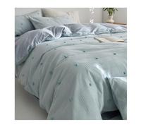 QTANZIQI Set Copripiumino in Cotone con Fiori recisi tridimensionali, Piccola Trapunta in Waffle, 4 Pezzi, Geel (Letto da 1,8 m) (Geel 1,5 m