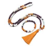 QTANZIQI Set di Braccialetti per Perle Rosse di Granato Classico